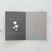 Grau und türkis Mum Foto Geburtstag Karte (Innenseite)