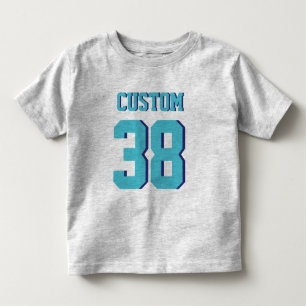 Grau und Türkis Sports Jersey Design Kleinkind T-shirt