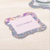 Grau und weich rosa Confetti Paper Untersetzer (angewinkelt)