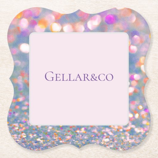 Grau und weich rosa Confetti Paper Untersetzer (Vorderseite)