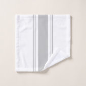 Grau und Weiß Badhandtuch Set (Waschlappen)