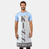grau und weiß Behalt It Super Sexy KISS Schürze (Getragen)