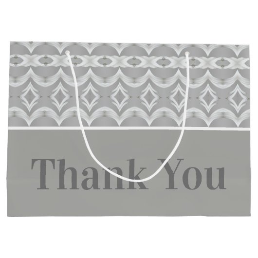 Grau und Weiß Danke Große Geschenktüte (Rückseite)