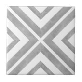 Grau und Weiß geometrisch Fliese (Vorderseite)