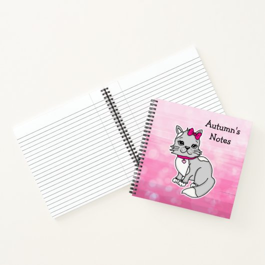 Grau und Weiß Gepunktet Personalisiert Notizblock (Innenseite)