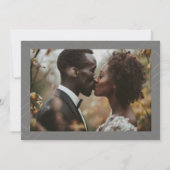 Grau und Weiß | Gold Deko Lines Save the Date Ankündigung (Rückseite)