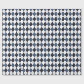 Grau und Weiß Harlequin Diamant-Muster Geschenkpapier (Flach)