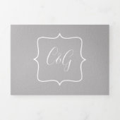 Grau und Weiß in einer Hochzeit Dreifach Gefaltete Einladung (Cover)