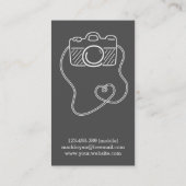 Grau und weiß, Kamera-Gekritzel, Fotograf Visitenkarte (Rückseite)