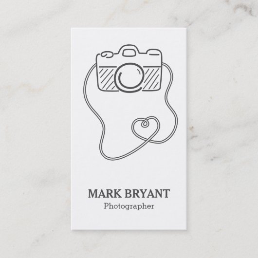 Grau und weiß, Kamera-Gekritzel, Fotograf Visitenkarte (Vorderseite)