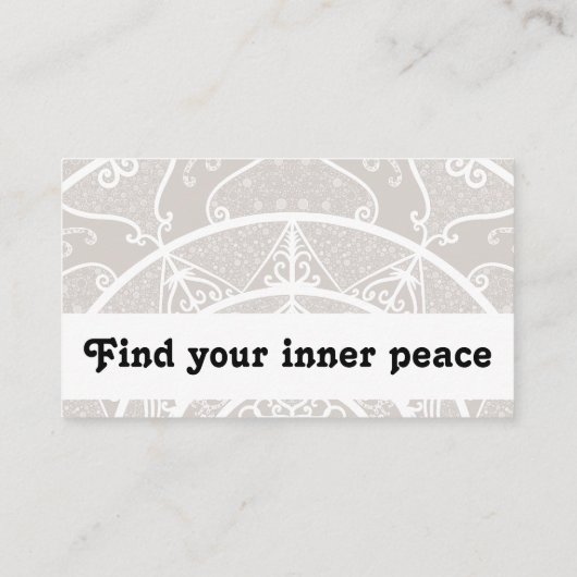 Grau und Weiß Mandala - Hyli in Lynx Visitenkarte (Rückseite)