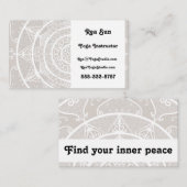 Grau und Weiß Mandala - Hyli in Lynx Visitenkarte (Vorne/Hinten)