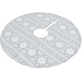 Grau und Weiß Messe Isle Pattern Polyester Weihnachtsbaumdecke (Schrägansicht)