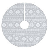 Grau und Weiß Messe Isle Pattern Polyester Weihnachtsbaumdecke (Vorderseite)