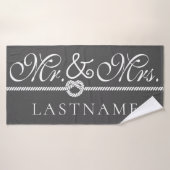 Grau und Weiß Mr. und Mrs. Rope Custom Badtuch Badehandtuch (Badehandtuch)