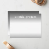 Grau und Weiß Ombre Mitteilungskarte (Vorderseite/Rückseite Beispiel)