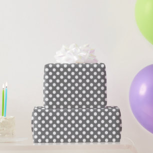 Grau und Weiß Polka Dot Wrapping Paper Geschenkpapier