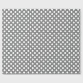 Grau und Weiß Polka Dot Wrapping Paper Geschenkpapier (Flach)