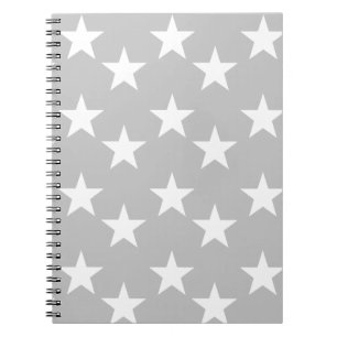 Grau-und Weiß-Stern-Druck-Notizbuch Notizblock