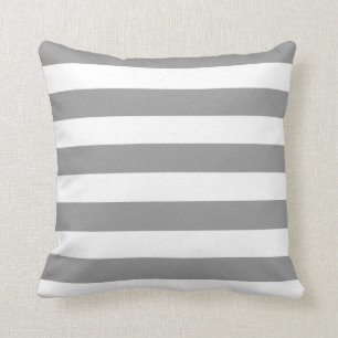 Grau und Weiß Stripes Amerikaner MoJo Kissen