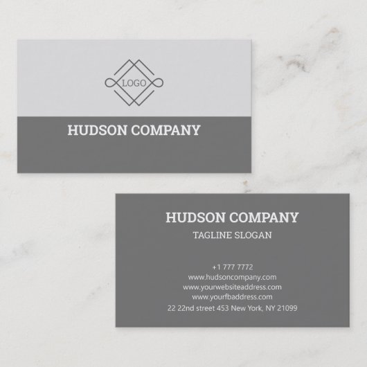 grau und weiß visitenkarte (Vorne/Hinten)