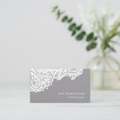 Grau und Weiß Visitenkarte (Stehend Vorderseite)