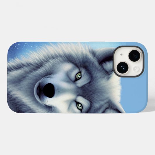 Grau- und Weißwolf-Portrait Case-Mate iPhone Hülle (Rückseite (Horizontal))