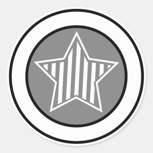 Grau und White Star Sticker (Vorderseite)