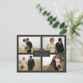 Grau Vielen Dank, dass Sie Wedding Collage 4 Foto  Postkarte (Stehend Vorderseite)
