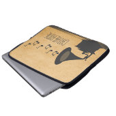 Grau Vintag Gramophon Laptop Sleeve (Vorne Knopf)