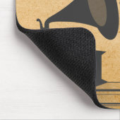 Grau Vintag Gramophone Mousepad (Ecke)
