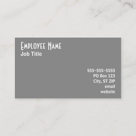 Grau Visitenkarte (Rückseite)