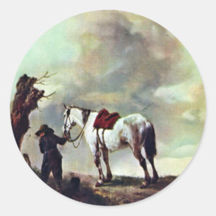 Grau., Von Philips Wouwerman (Beste Qualität) Runder Aufkleber