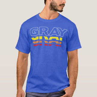 Grau Vorname Lustig Vintage Sonnenuntergang Grau J T-Shirt