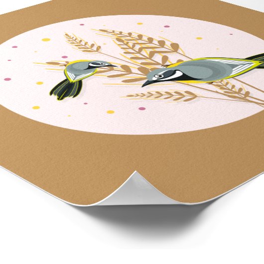 Grau-Wagtail-Abbildung Poster (Ecke)