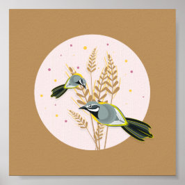 Grau-Wagtail-Abbildung Poster