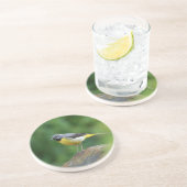 Grau Wagtail - Vogel Getränkeuntersetzer (Seite)