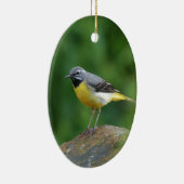 Grau Wagtail - Vogel Keramik Ornament (Rechts)