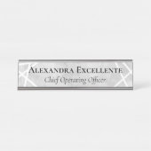 Grau Wasserfarbe Geometrische moderne, benutzerdef Schreibtischnamensplakette (Vorderseite )