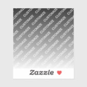 Grau (wechselbare Farbe) Ombre & Textmuster Aufkleber (Blatt)