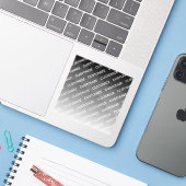 Grau (wechselbare Farbe) Ombre & Textmuster Aufkleber (Laptop mit iPhone)