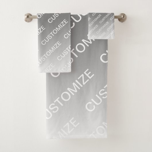 Grau (wechselbare Farbe) Ombre & Textmuster Badhandtuch Set (Insitu)