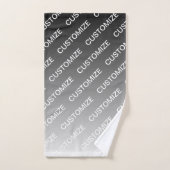 Grau (wechselbare Farbe) Ombre & Textmuster Badhandtuch Set (Handtuch)