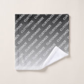Grau (wechselbare Farbe) Ombre & Textmuster Badhandtuch Set (Waschlappen)