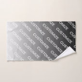 Grau (wechselbare Farbe) Ombre & Textmuster Badhandtuch Set (Handtuch)