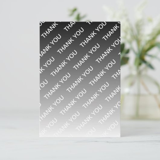 Grau (wechselbare Farbe) Ombre & Textmuster Dankeskarte (Stehend Vorderseite)