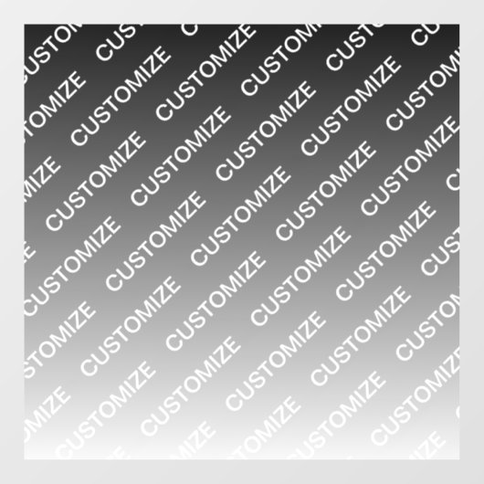 Grau (wechselbare Farbe) Ombre & Textmuster Fensteraufkleber (Blatt)