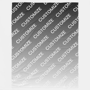 Grau (wechselbare Farbe) Ombre & Textmuster Fleecedecke