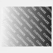 Grau (wechselbare Farbe) Ombre & Textmuster Fleecedecke (Vorderseite (Horizontal))