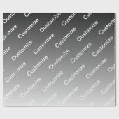 Grau (wechselbare Farbe) Ombre & Textmuster Geschenkpapier (Flach)
